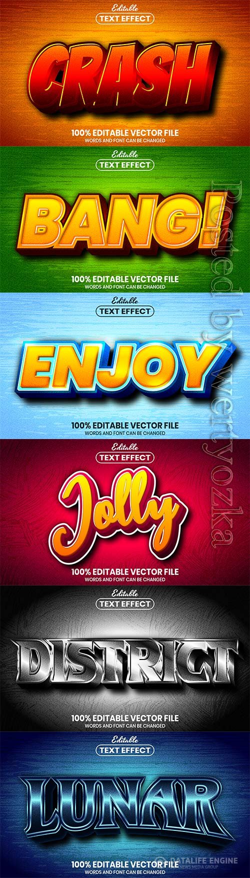 3d editable text style effect vector vol 682