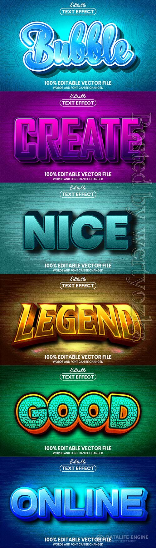 3d editable text style effect vector vol 683