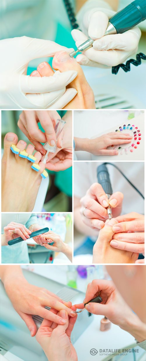 Pedicure and manicure stock photo