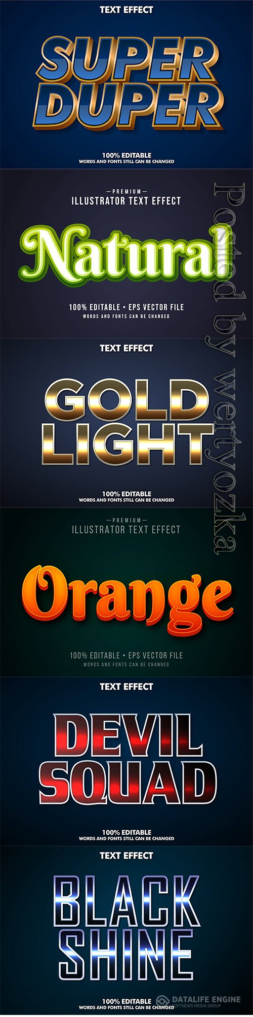 3d editable text style effect vector vol 269