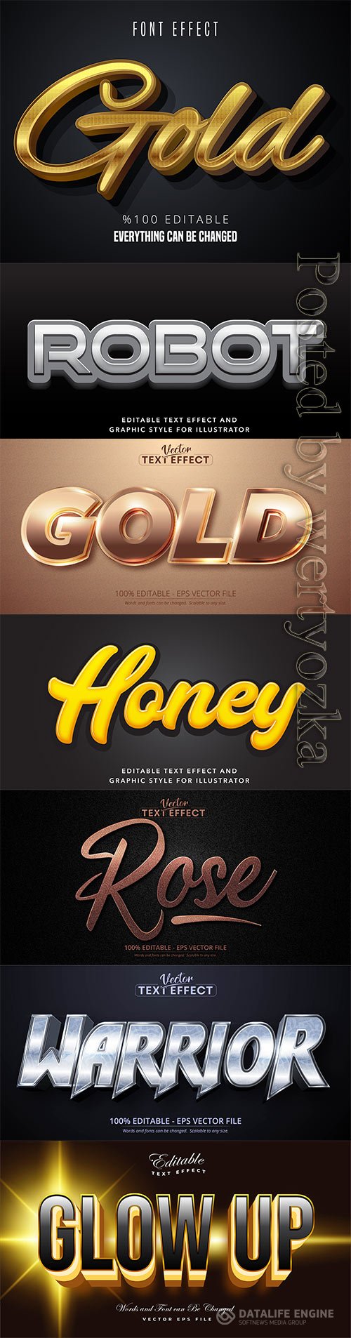 3d editable text style effect vector vol 278