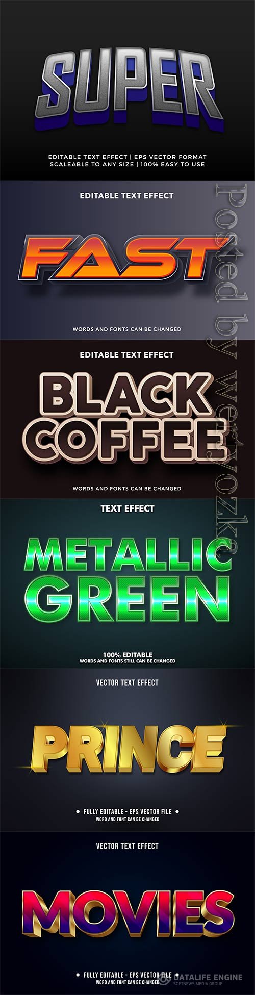 3d editable text style effect vector vol 276