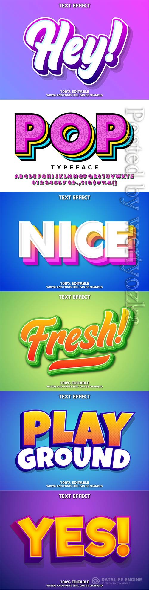 3d editable text style effect vector vol 270