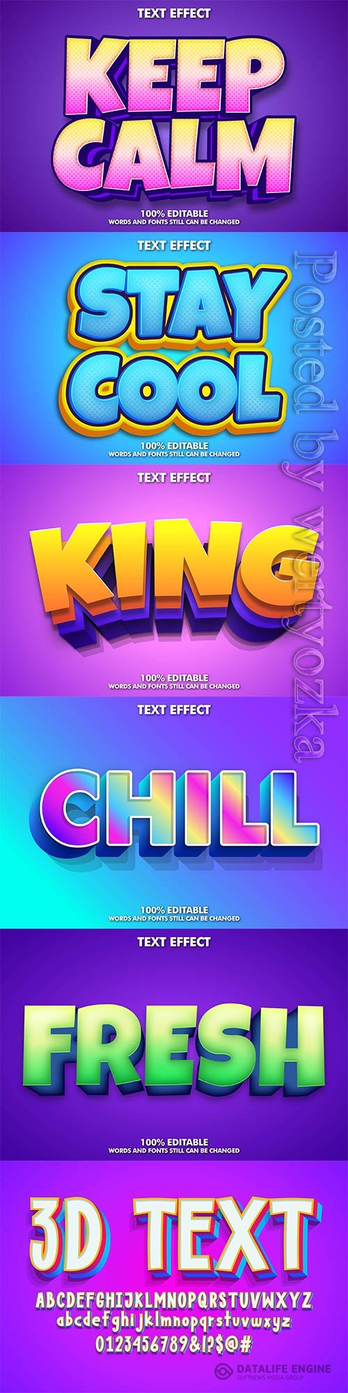 3d editable text style effect vector vol 271