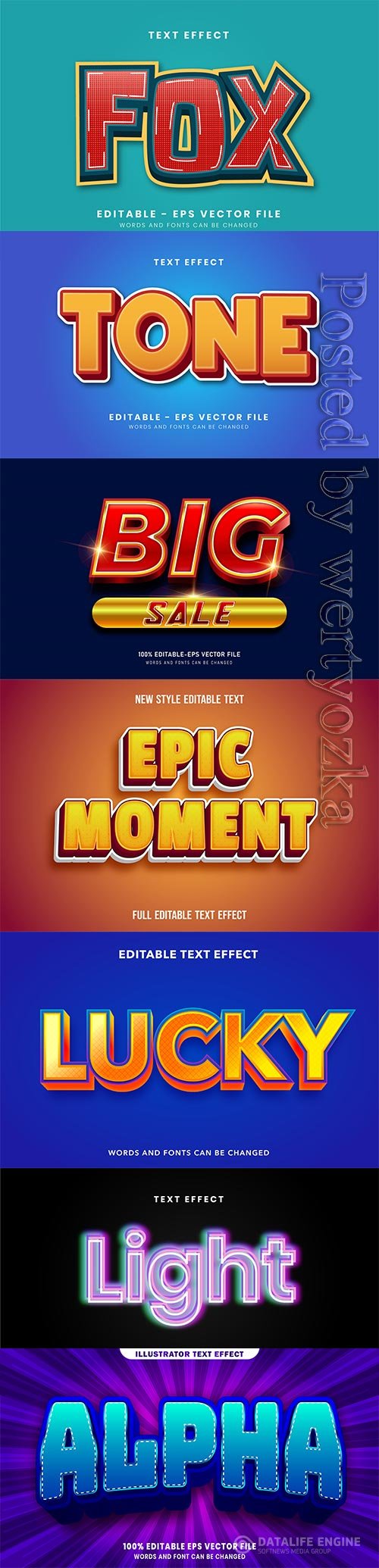 3d editable text style effect vector vol 263