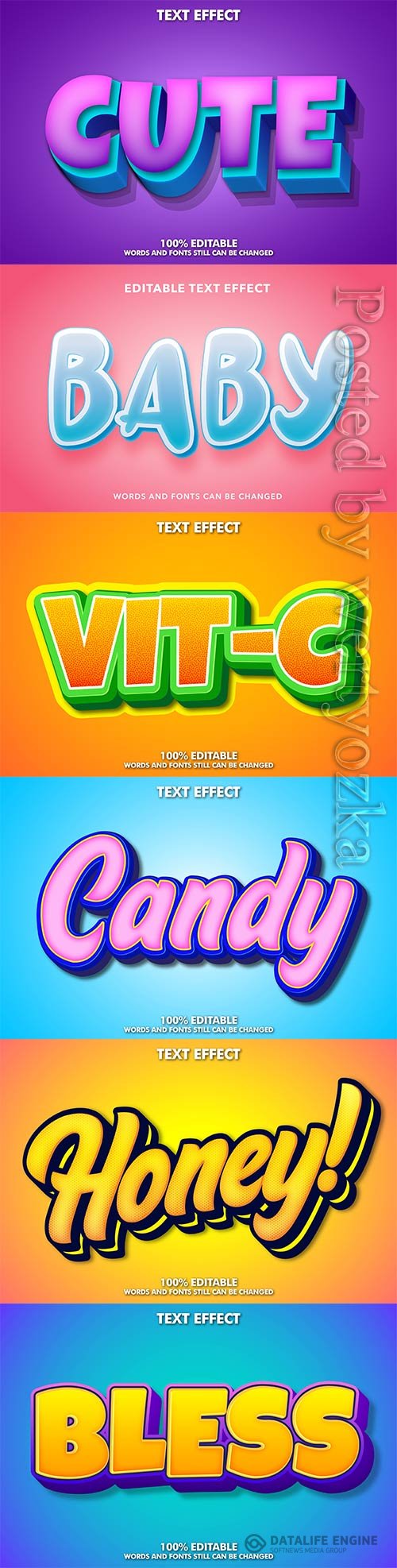 3d editable text style effect vector vol 275