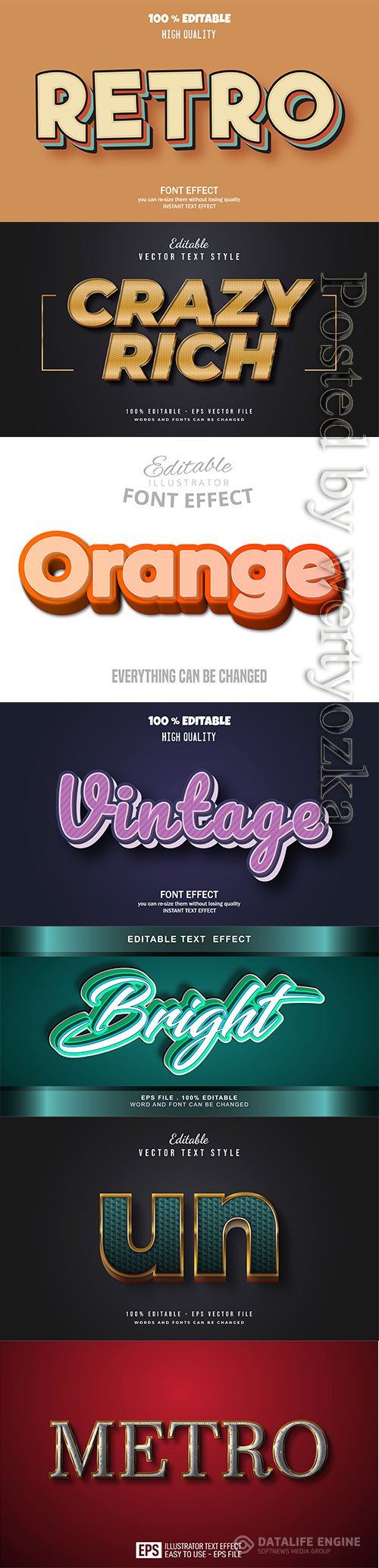 3d editable text style effect vector vol 262