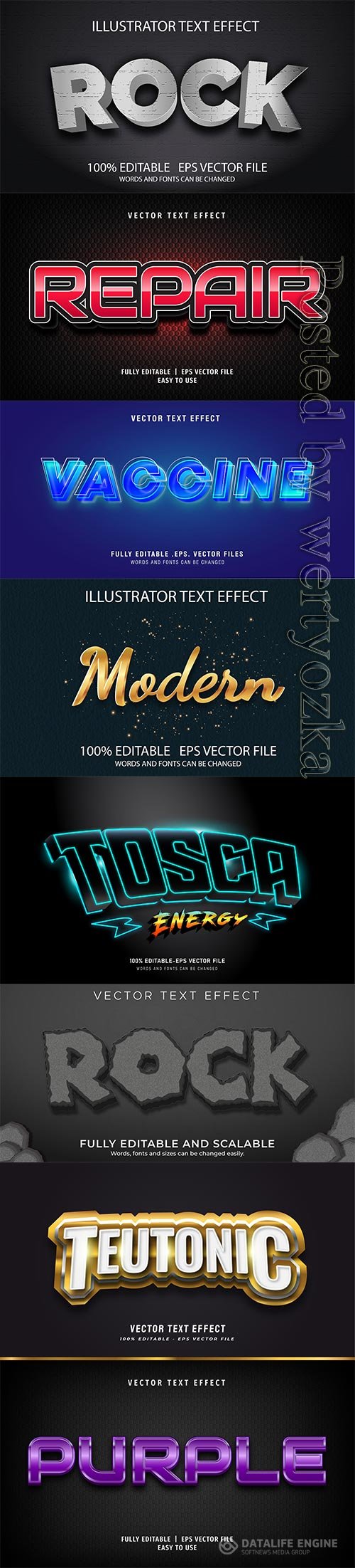 3d editable text style effect vector vol 264