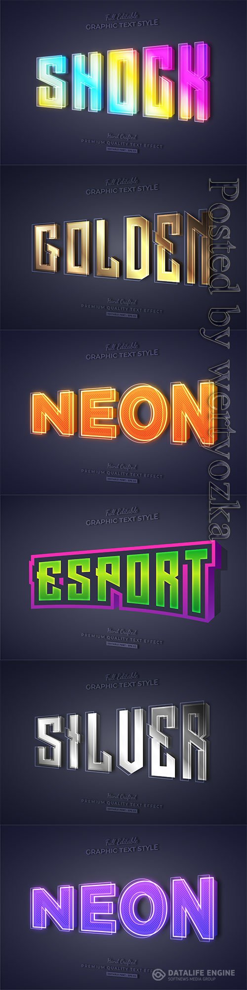 3d editable text style effect vector vol 258