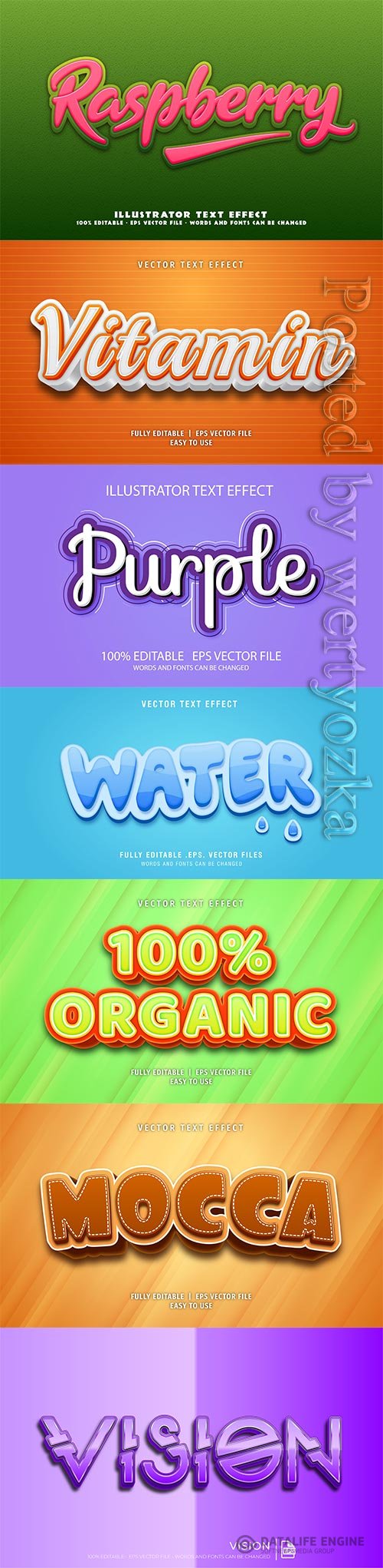 3d editable text style effect vector vol 265