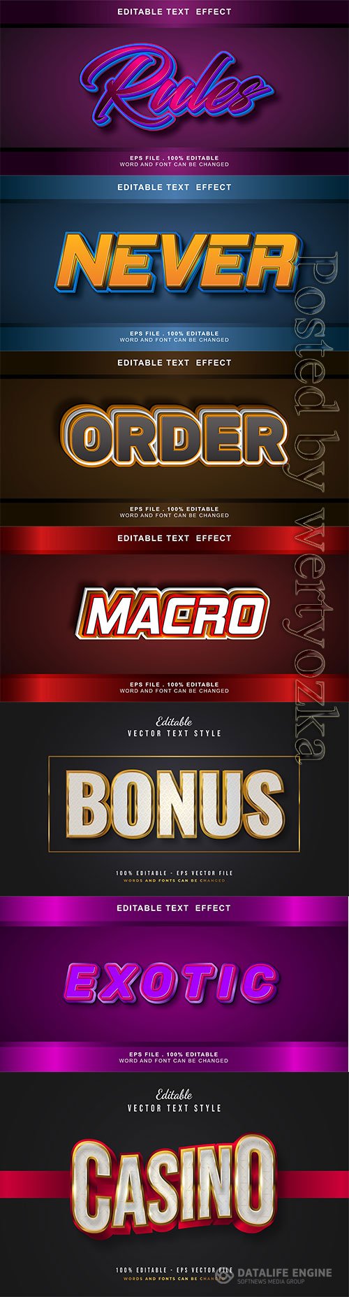 3d editable text style effect vector vol 261