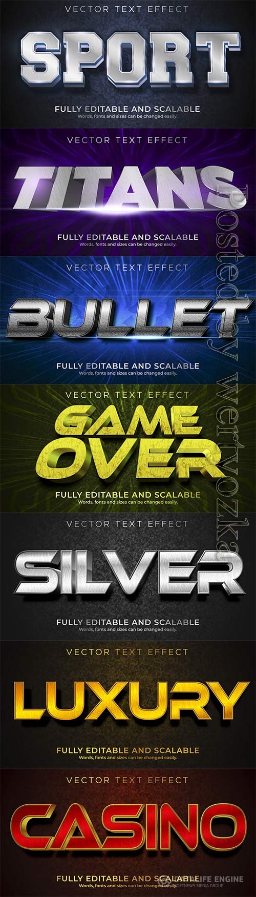 3d editable text style effect vector vol 266