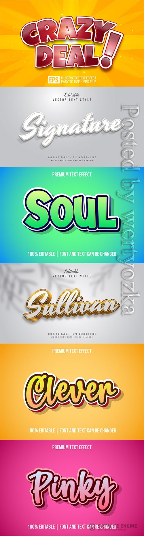 3d editable text style effect vector vol 260