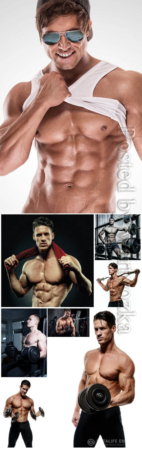 Handsome athletic men stock photo