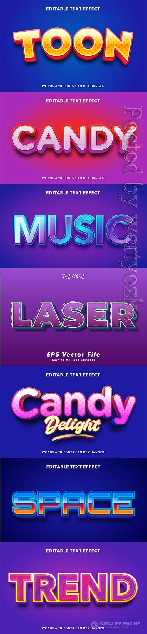 3d editable text style effect vector vol 249