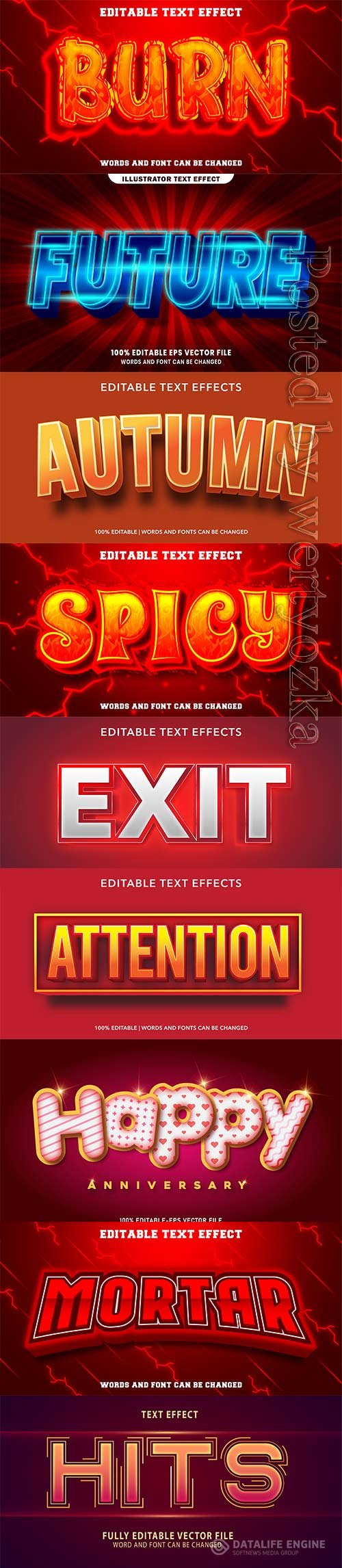 3d editable text style effect vector vol 246