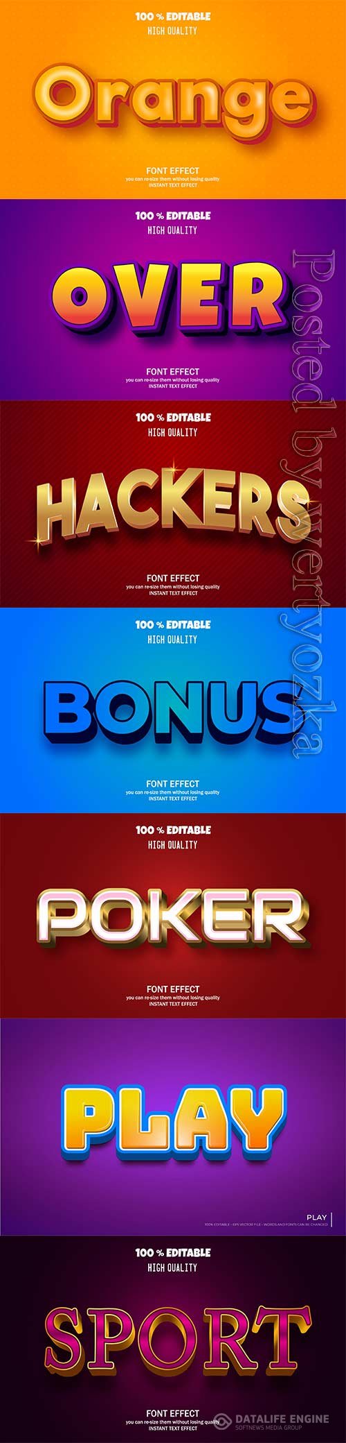 3d editable text style effect vector vol 254