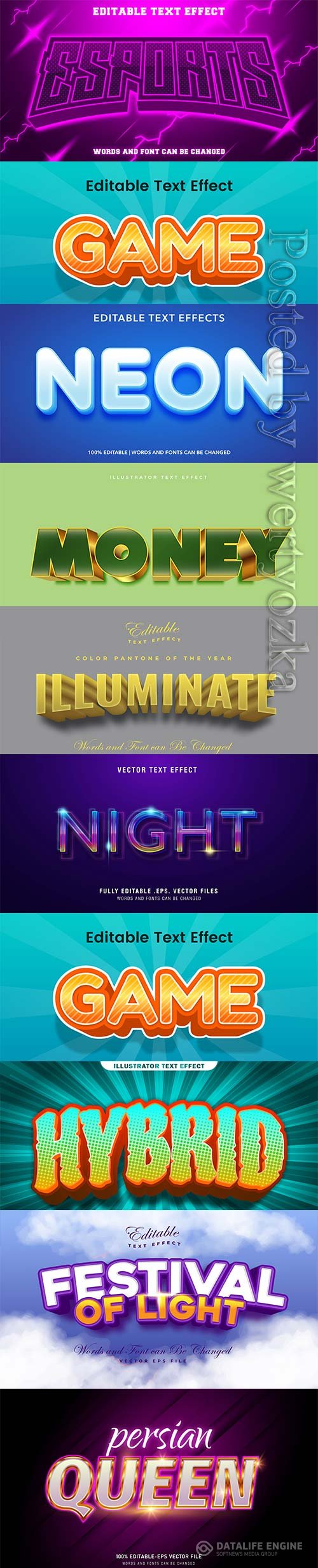 3d editable text style effect vector vol 250