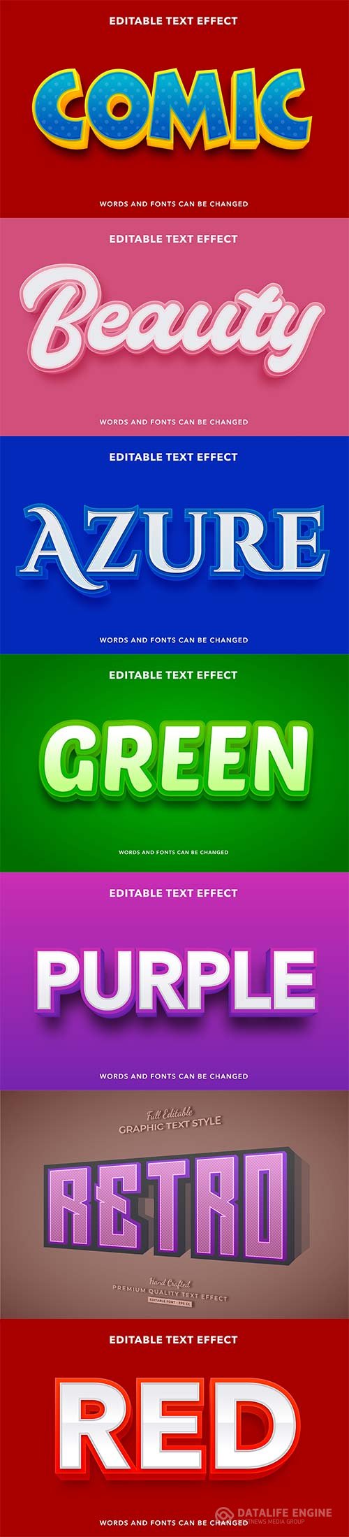 3d editable text style effect vector vol 247