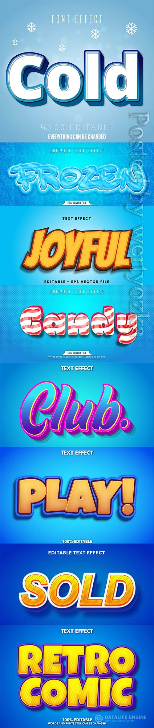 3d editable text style effect vector vol 310