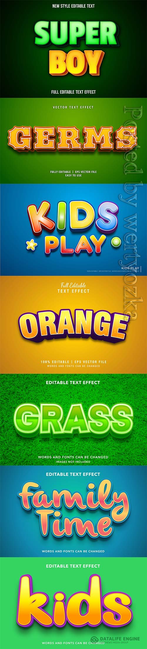 3d editable text style effect vector vol 311