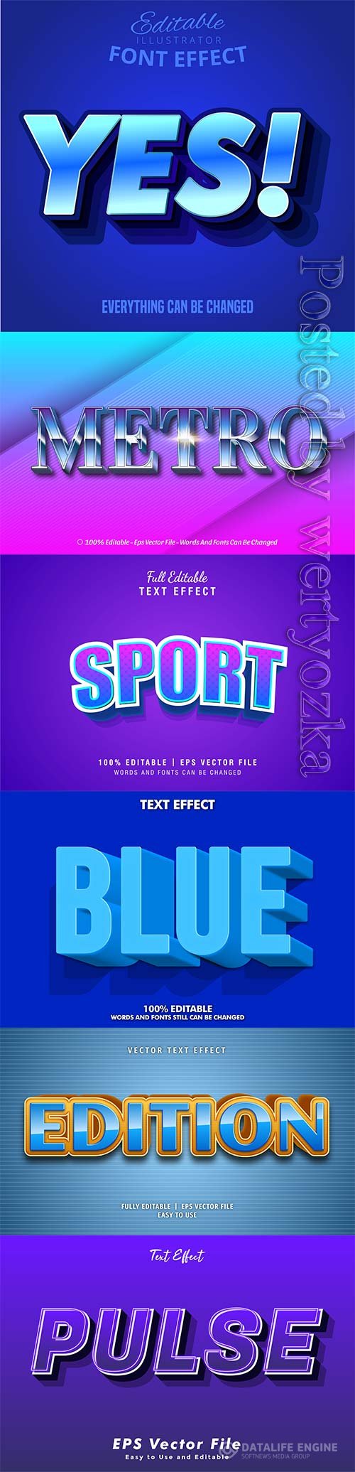 3d editable text style effect vector vol 309