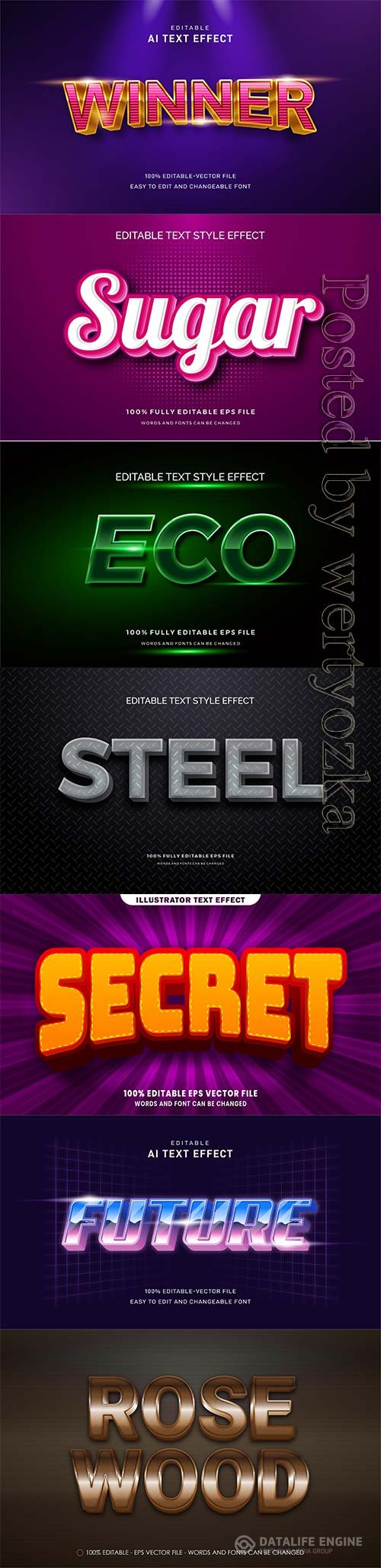 3d editable text style effect vector vol 306