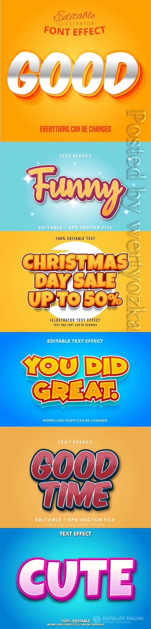 3d editable text style effect vector vol 300