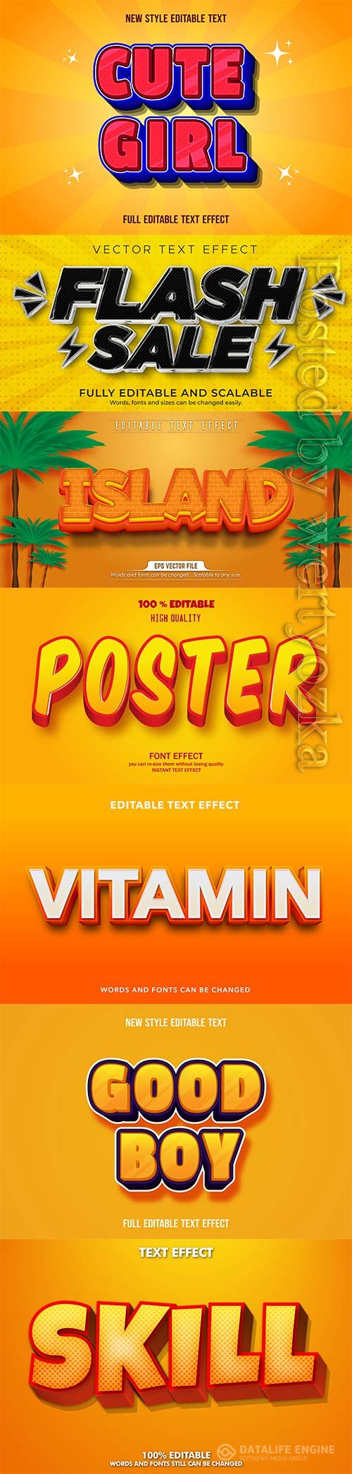 3d editable text style effect vector vol 303