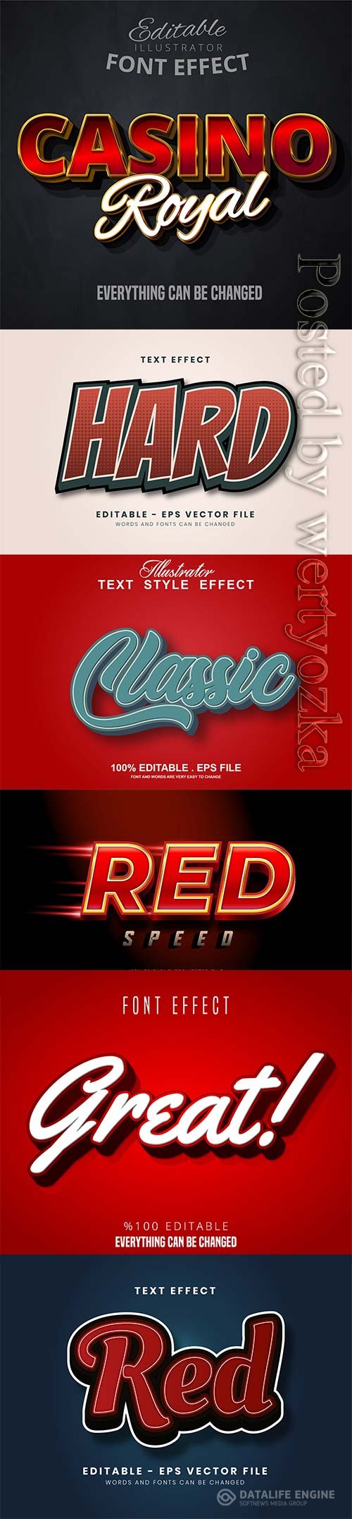 3d editable text style effect vector vol 297