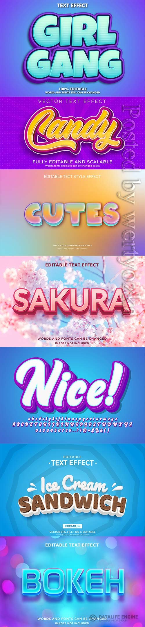 3d editable text style effect vector vol 301