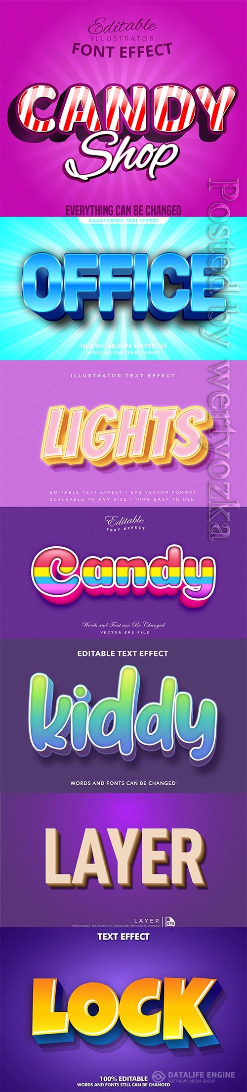 3d editable text style effect vector vol 312