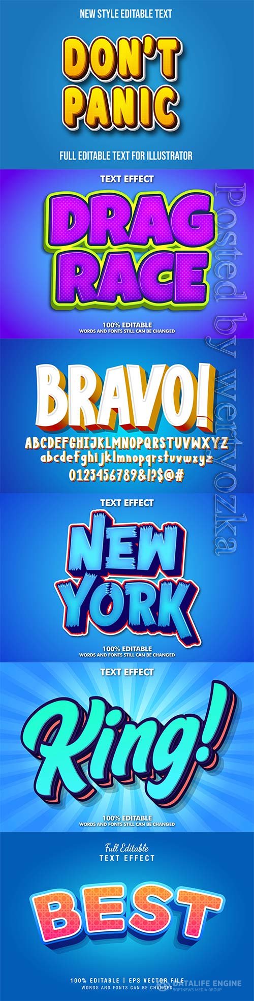 3d editable text style effect vector vol 294