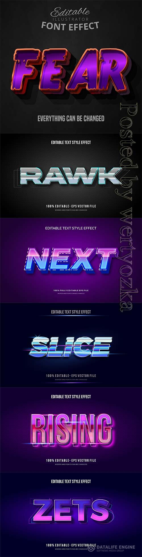 3d editable text style effect vector vol 299