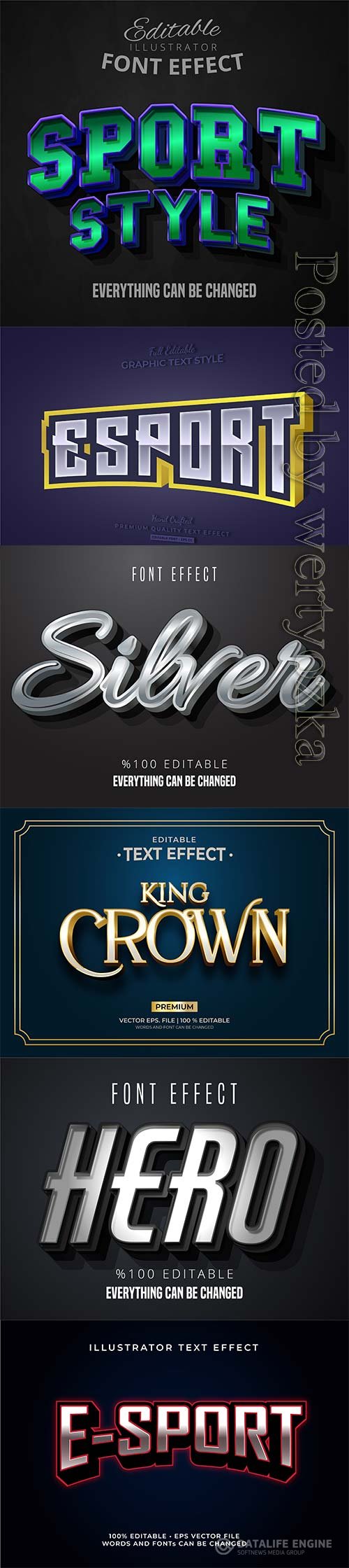 3d editable text style effect vector vol 308