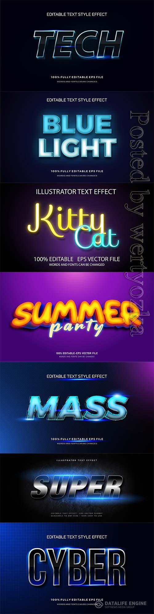 3d editable text style effect vector vol 305