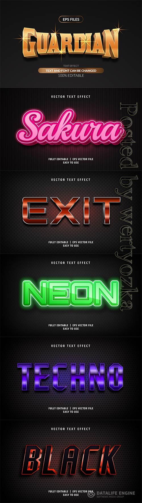 3d editable text style effect vector vol 288