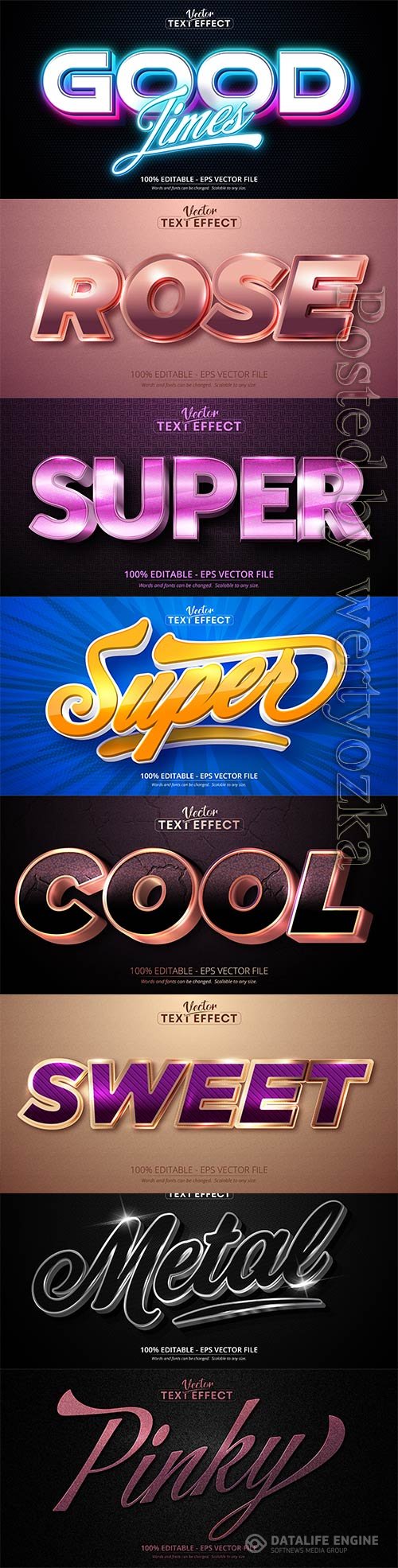 3d editable text style effect vector vol 287