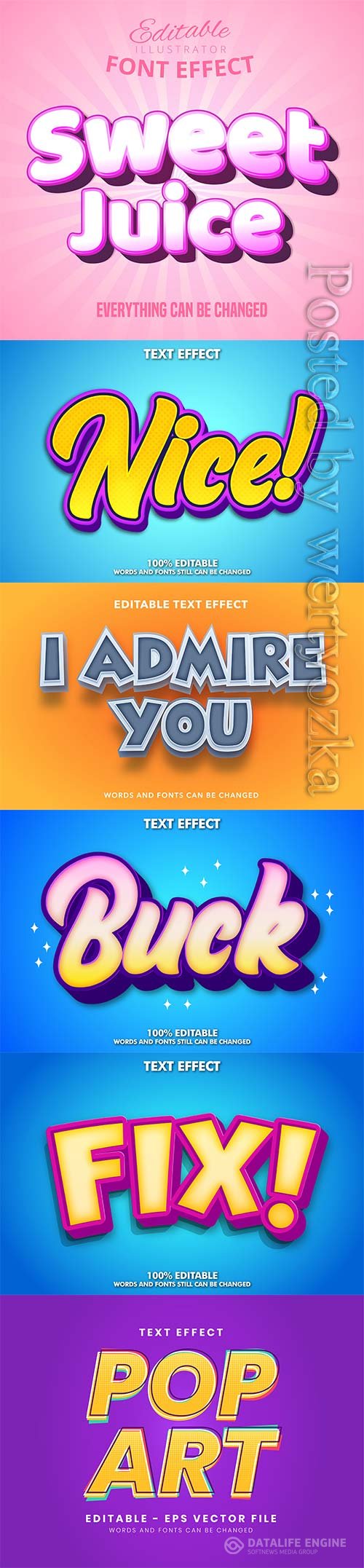 3d editable text style effect vector vol 296