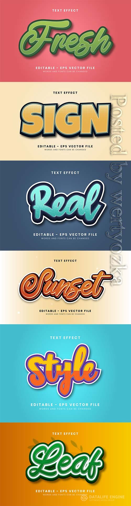 3d editable text style effect vector vol 295