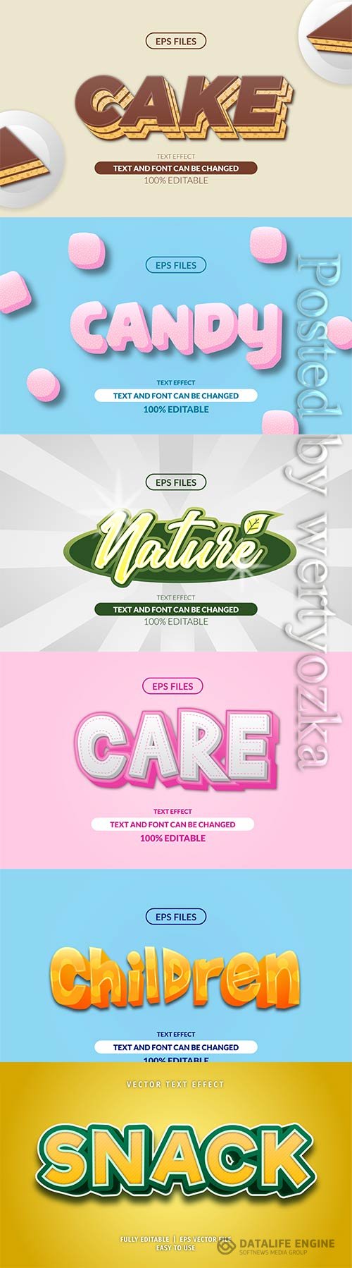 3d editable text style effect vector vol 290