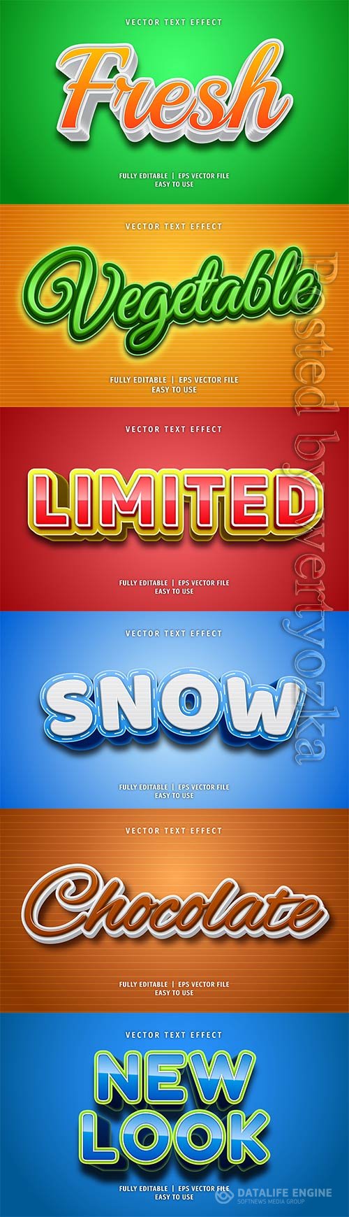 3d editable text style effect vector vol 291