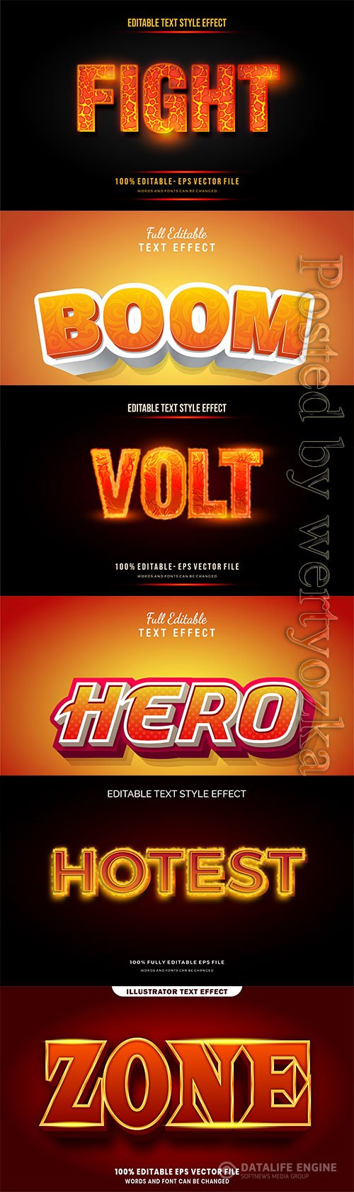 3d editable text style effect vector vol 285