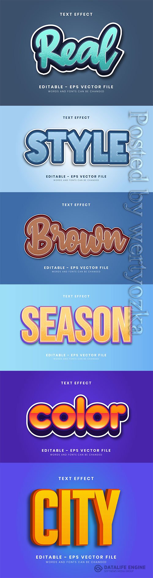 3d editable text style effect vector vol 283