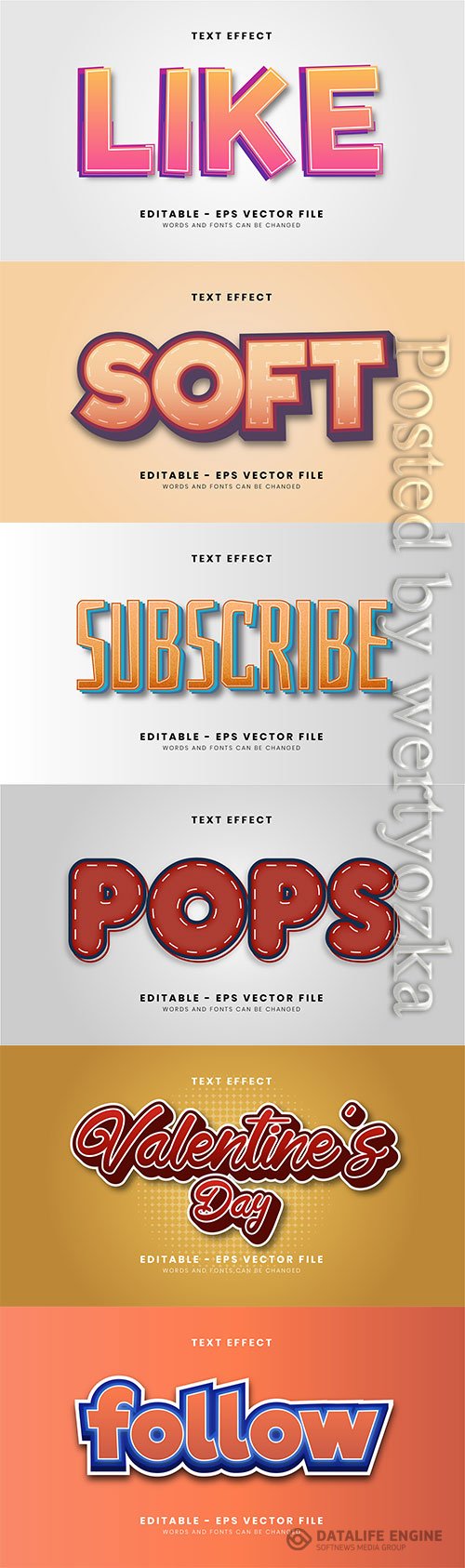 3d editable text style effect vector vol 281