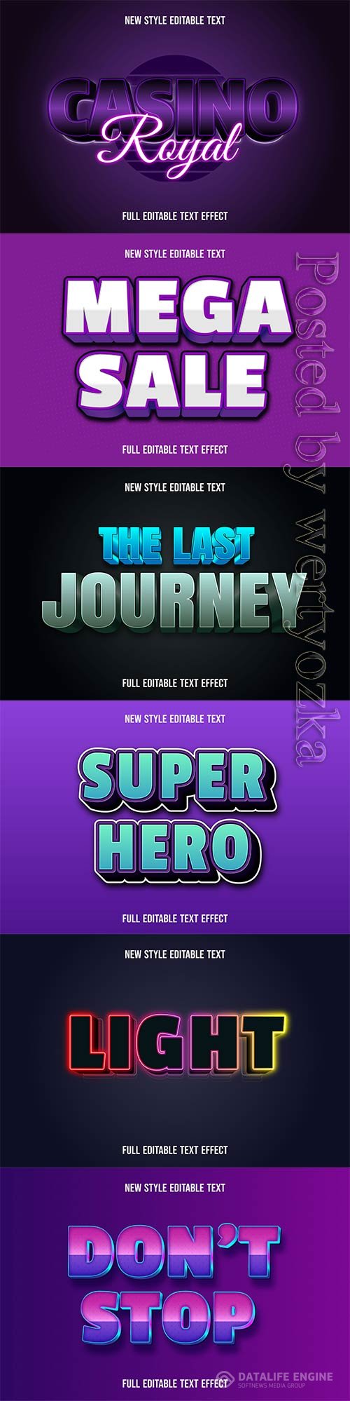 3d editable text style effect vector vol 331