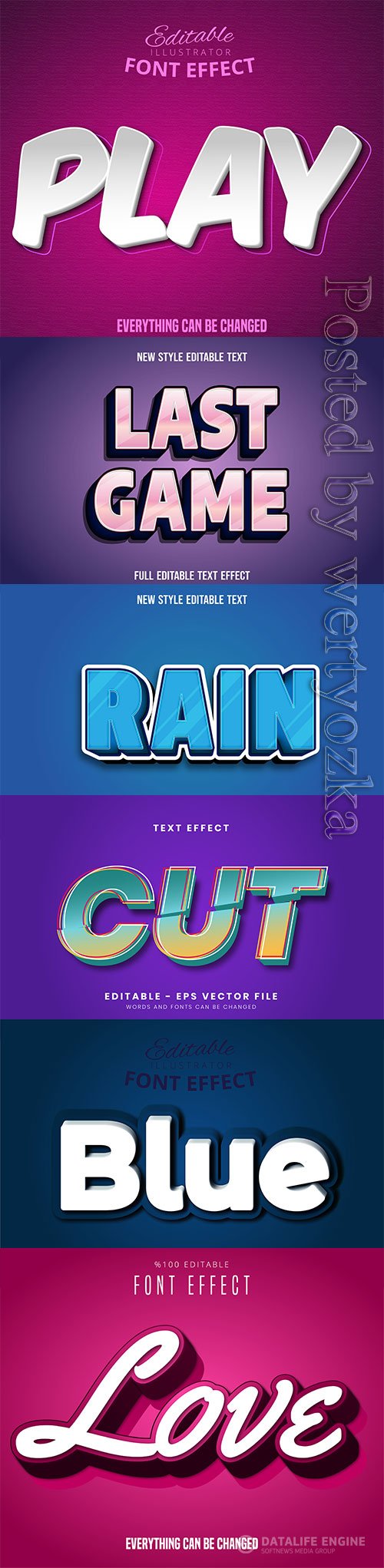 3d editable text style effect vector vol 326