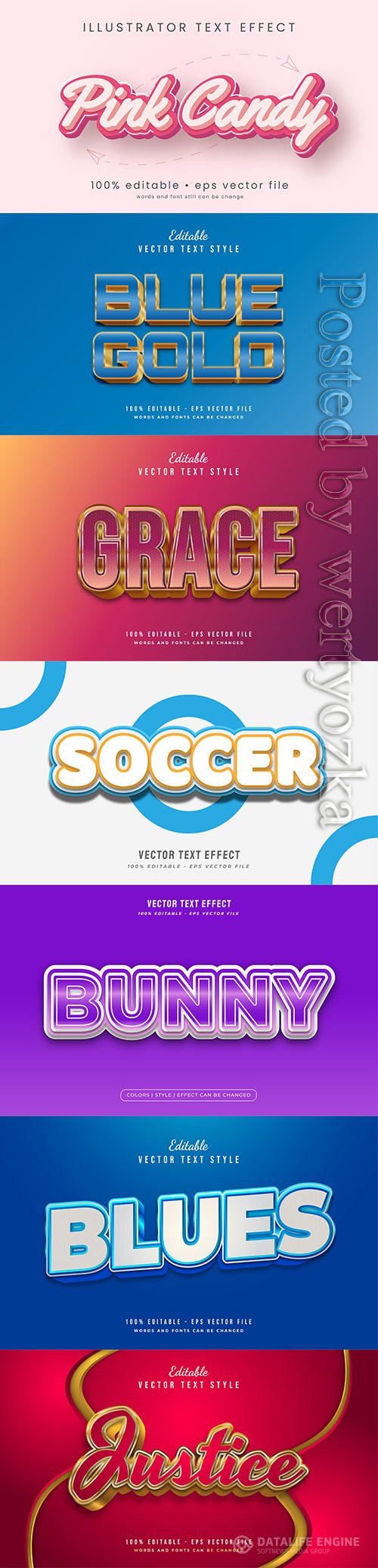 3d editable text style effect vector vol 324