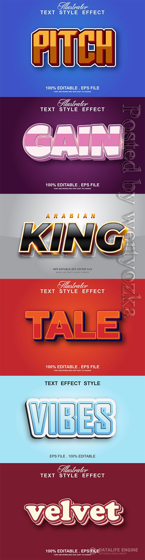 3d editable text style effect vector vol 320