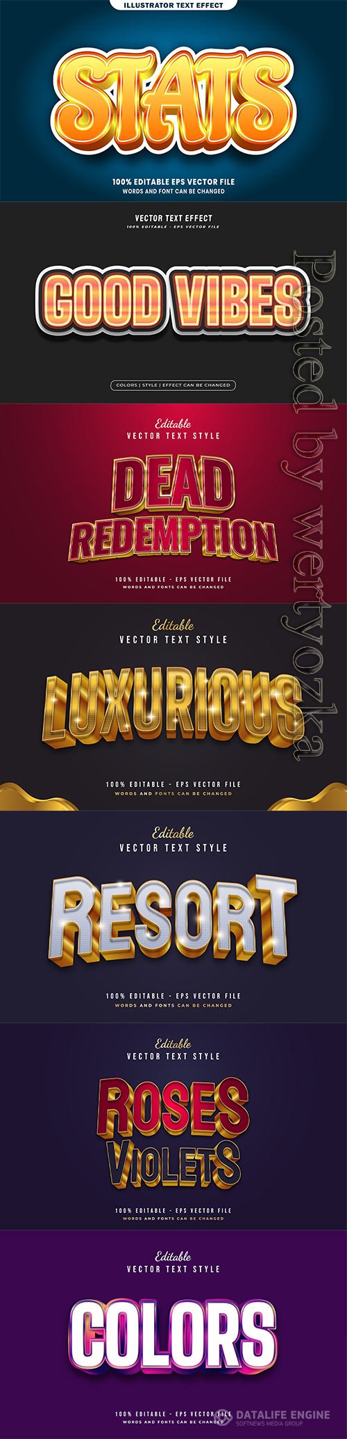 3d editable text style effect vector vol 322